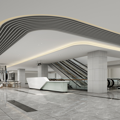  现代商场su模型 