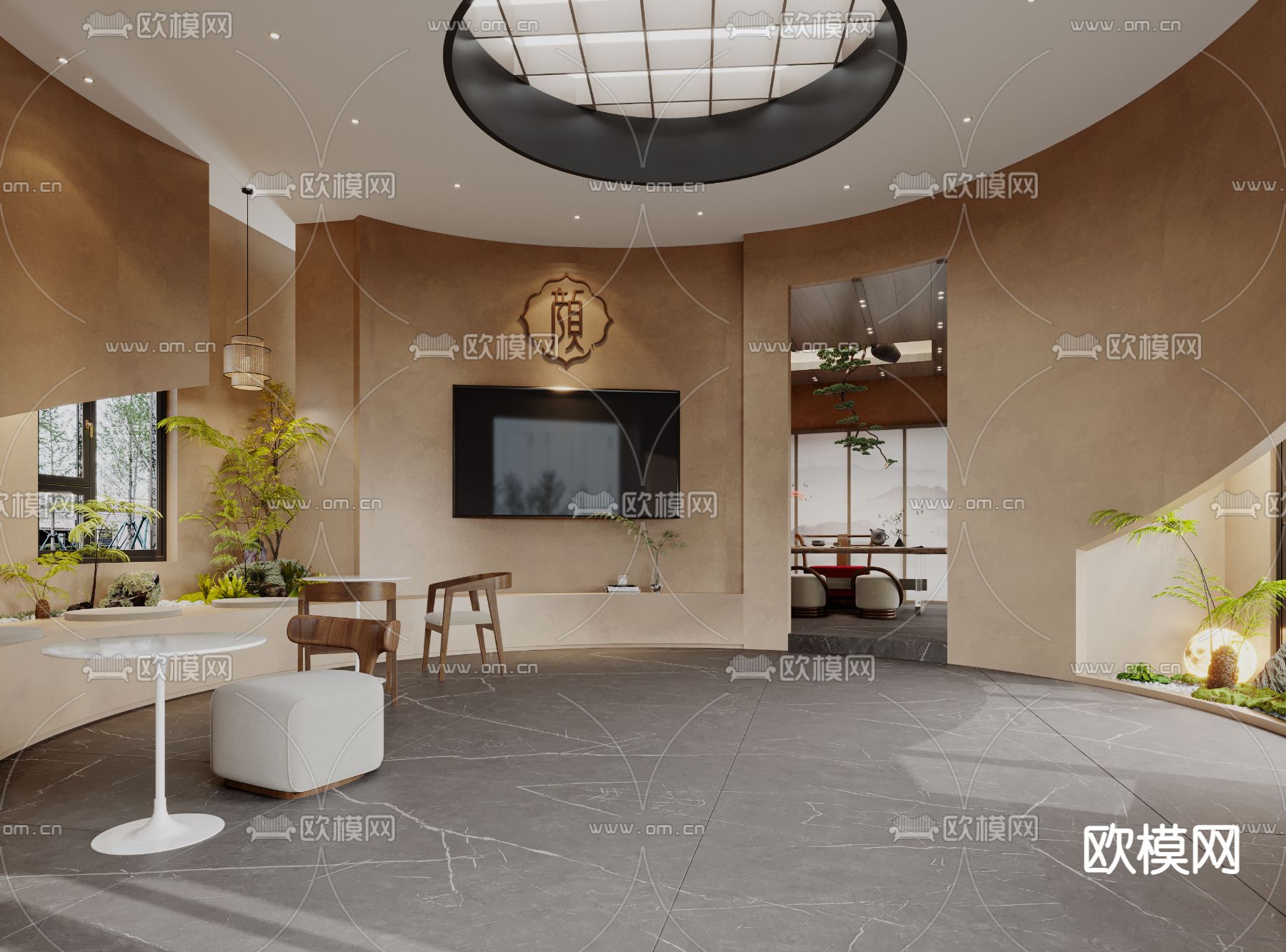 侘寂风茶楼3d模型