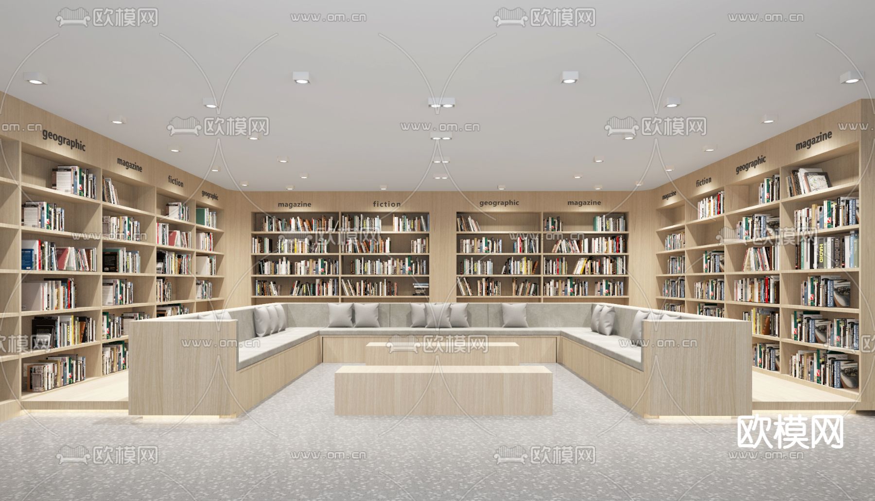 图书馆 阅读区3d模型下载_ID12253269_3dmax免费模型-欧模网