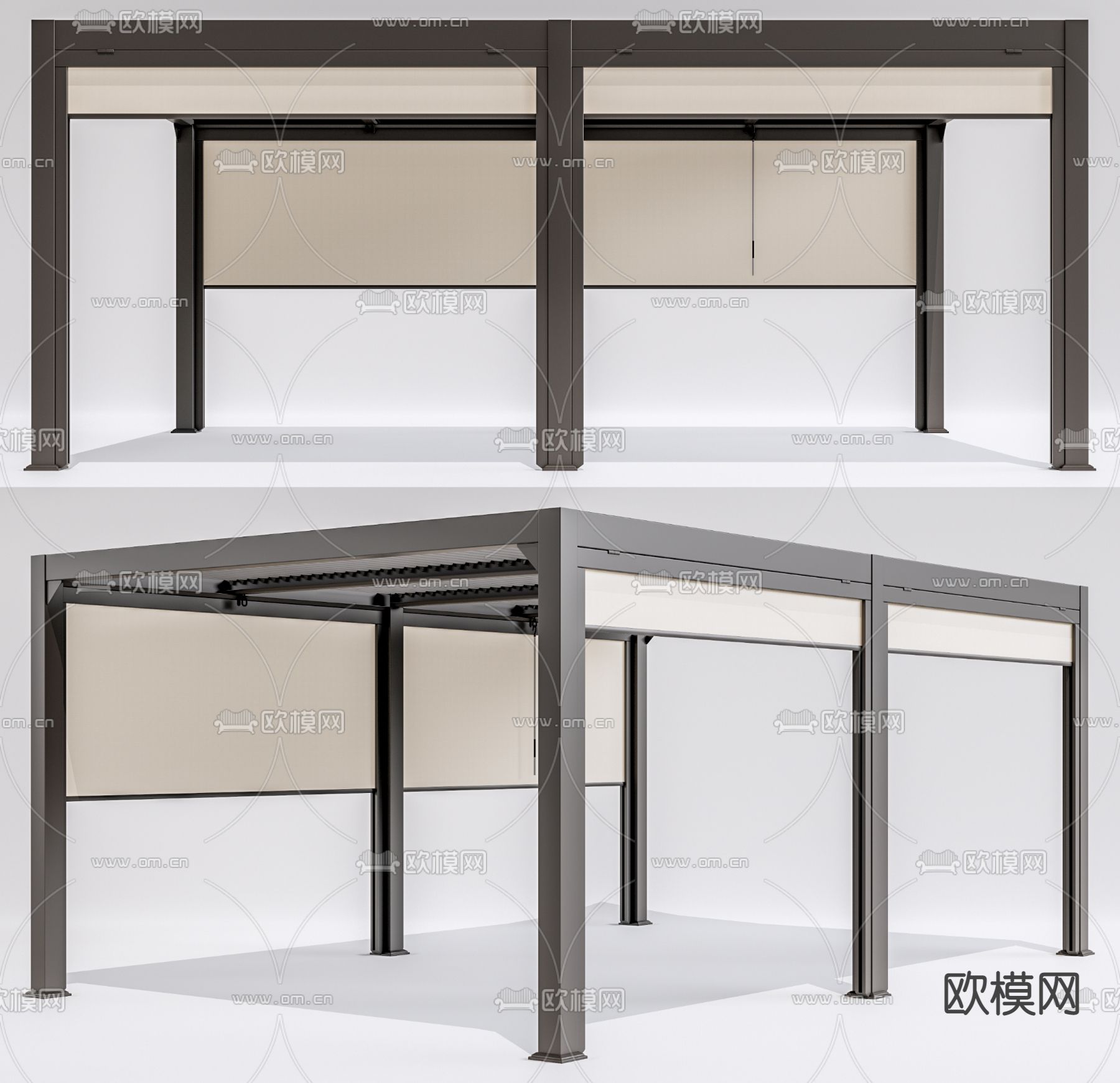 景观露台凉亭su模型