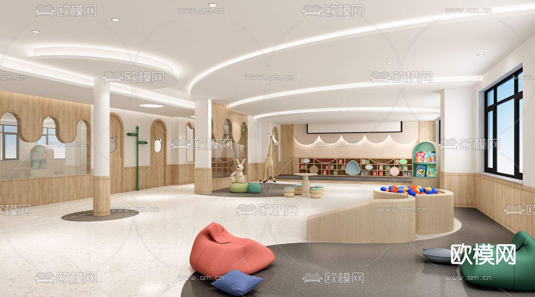 托育中心 幼儿园3d模型下载（渲染图3）