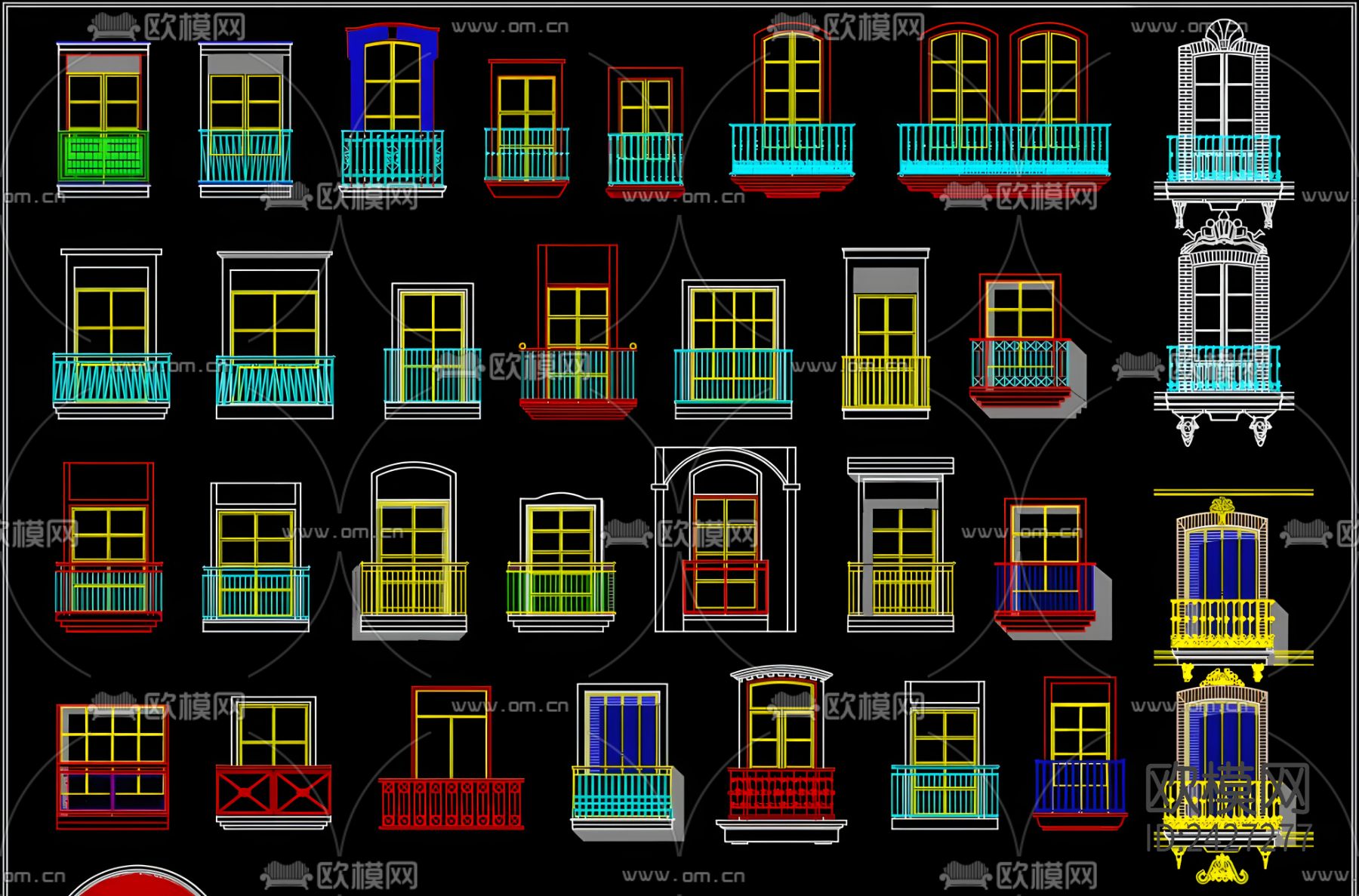 栅栏cad图库下载（渲染图6）