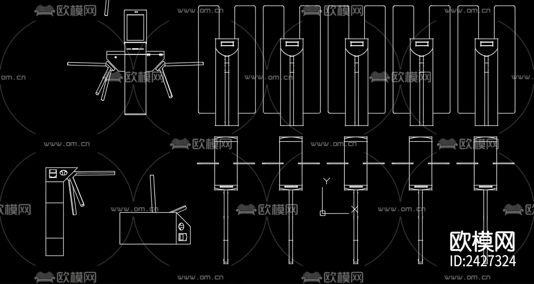 闸道cad图库下载（渲染图1）