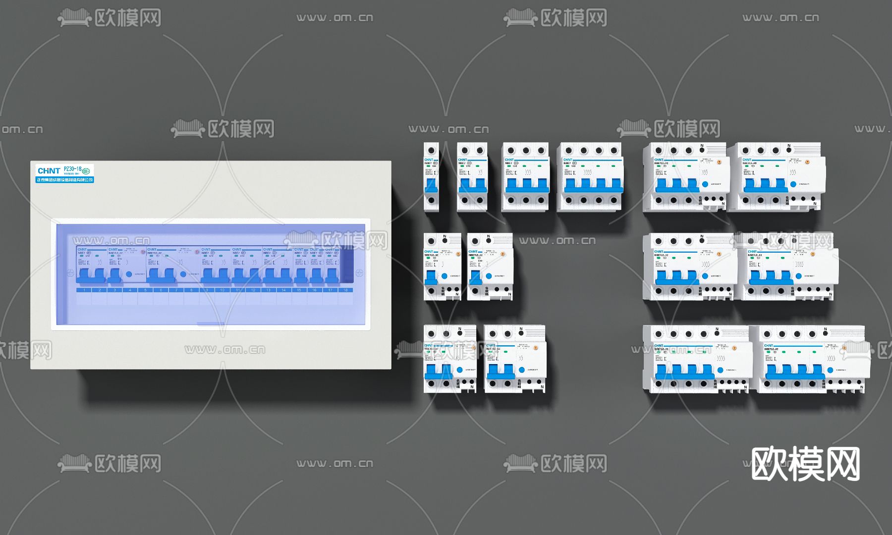 空气开关 配电箱3d模型下载