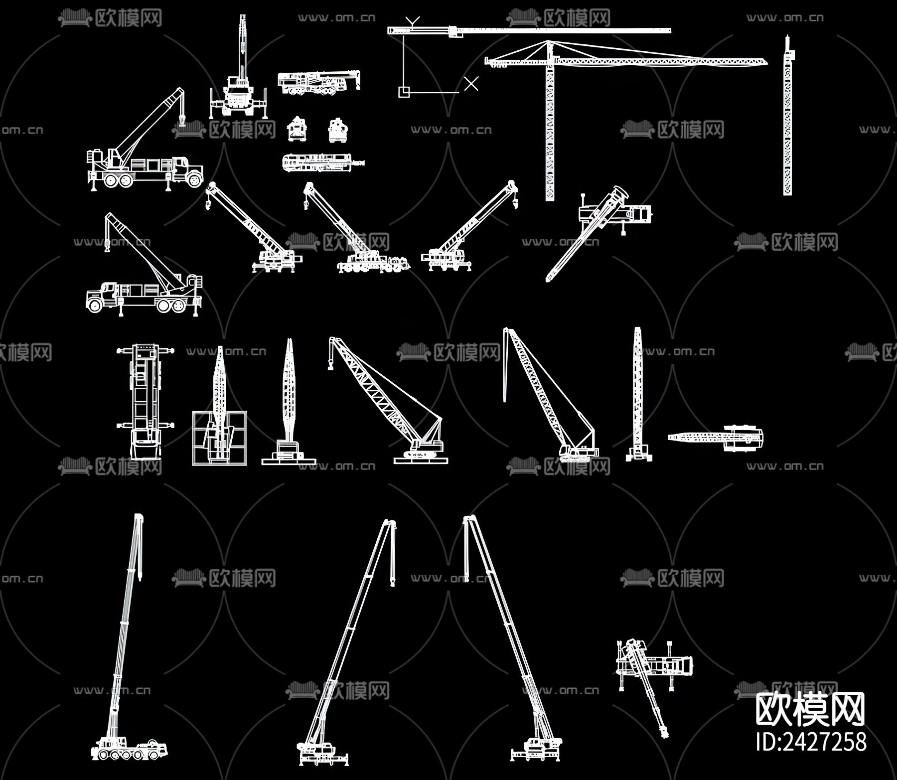 塔吊cad图库下载（渲染图1）