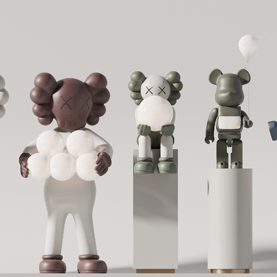  现代暴力熊雕塑摆件su模型 