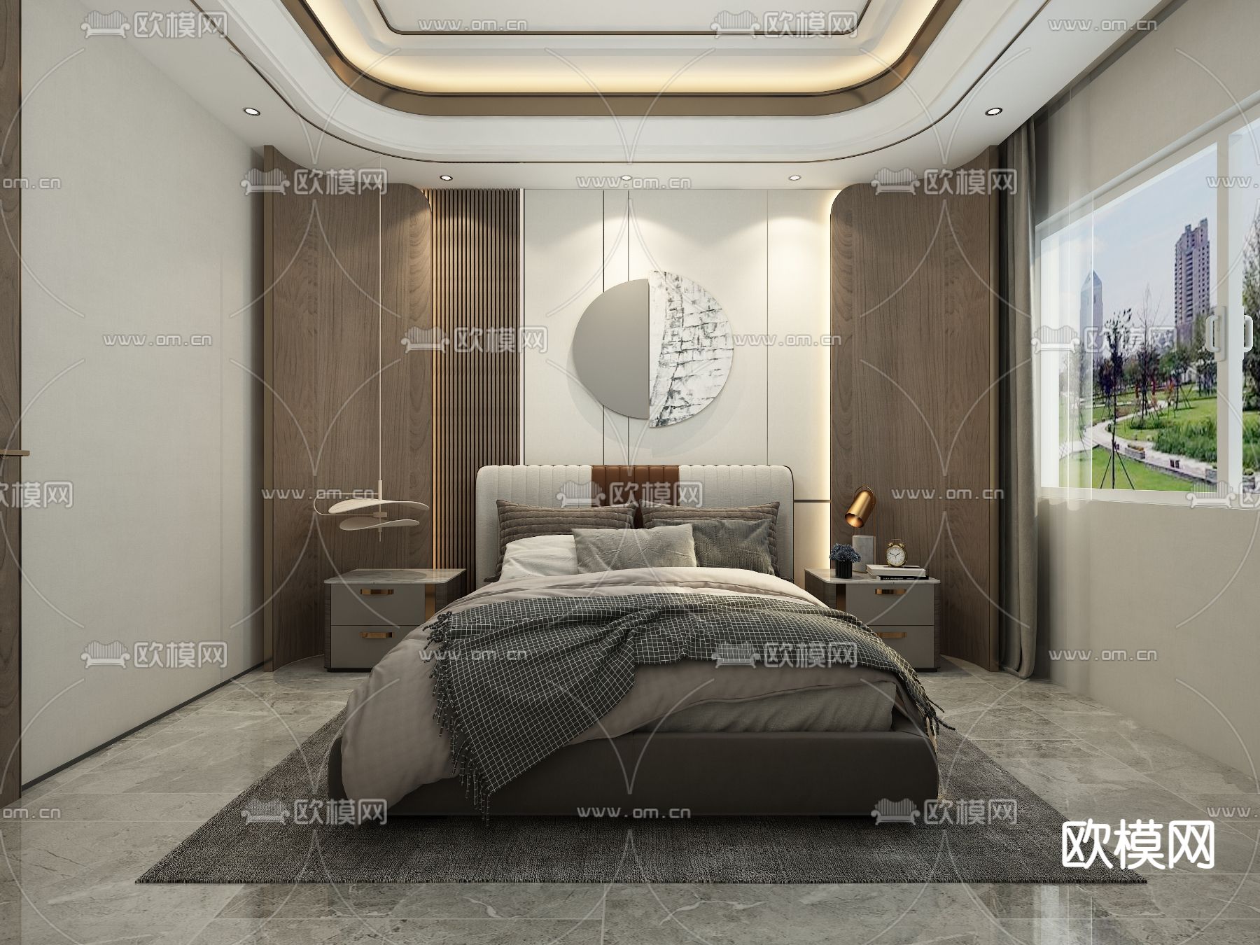 现代卧室 次卧免费3d模型下载