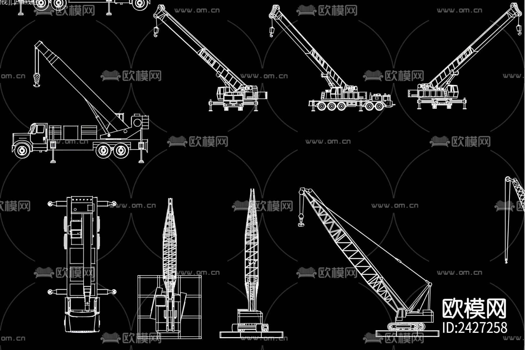 塔吊cad图库下载（渲染图4）