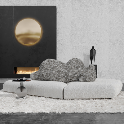  布艺休闲沙发su模型 