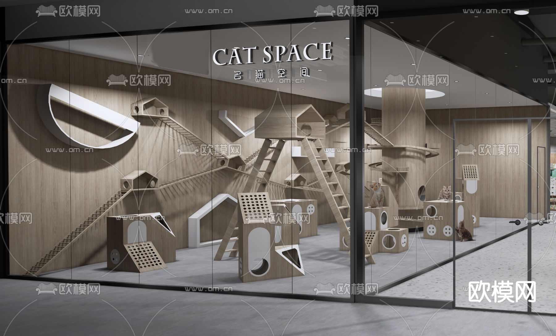 现代宠物店su模型下载（渲染图1）