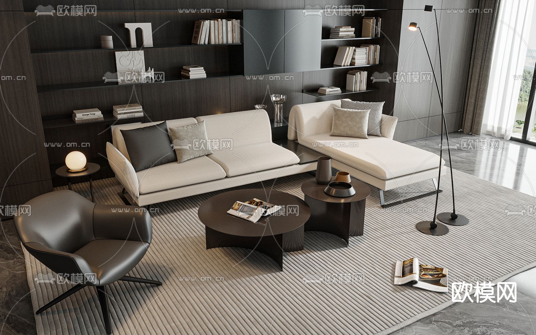 现代组合沙发3d模型下载