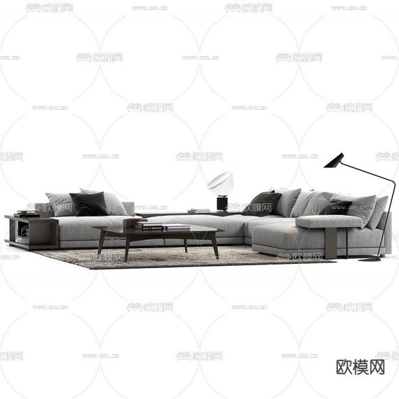 现代轻奢创意沙发组合免费3d模型下载_ID12255063_3dmax免费模型-欧模网