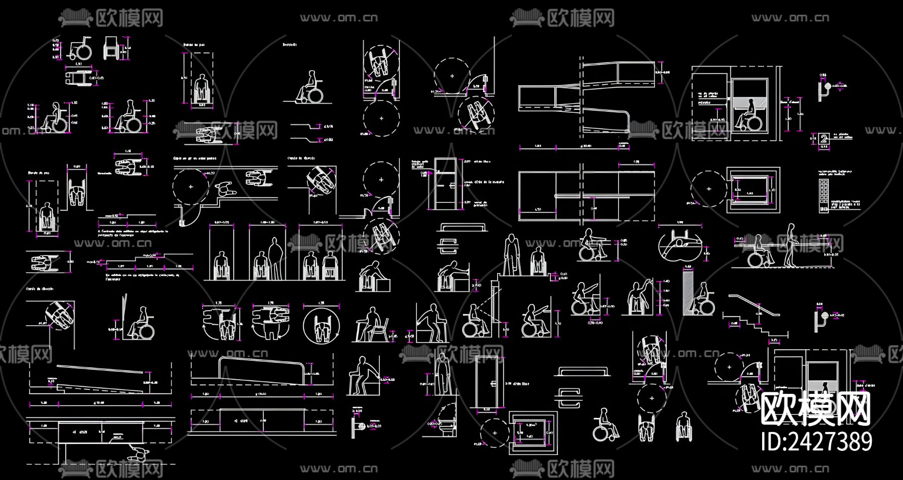 残疾人cad图库下载（渲染图4）
