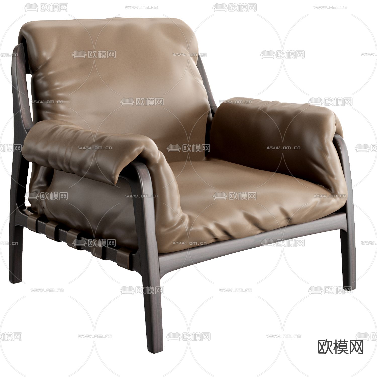 Fendi 皮革休闲椅子3d模型下载