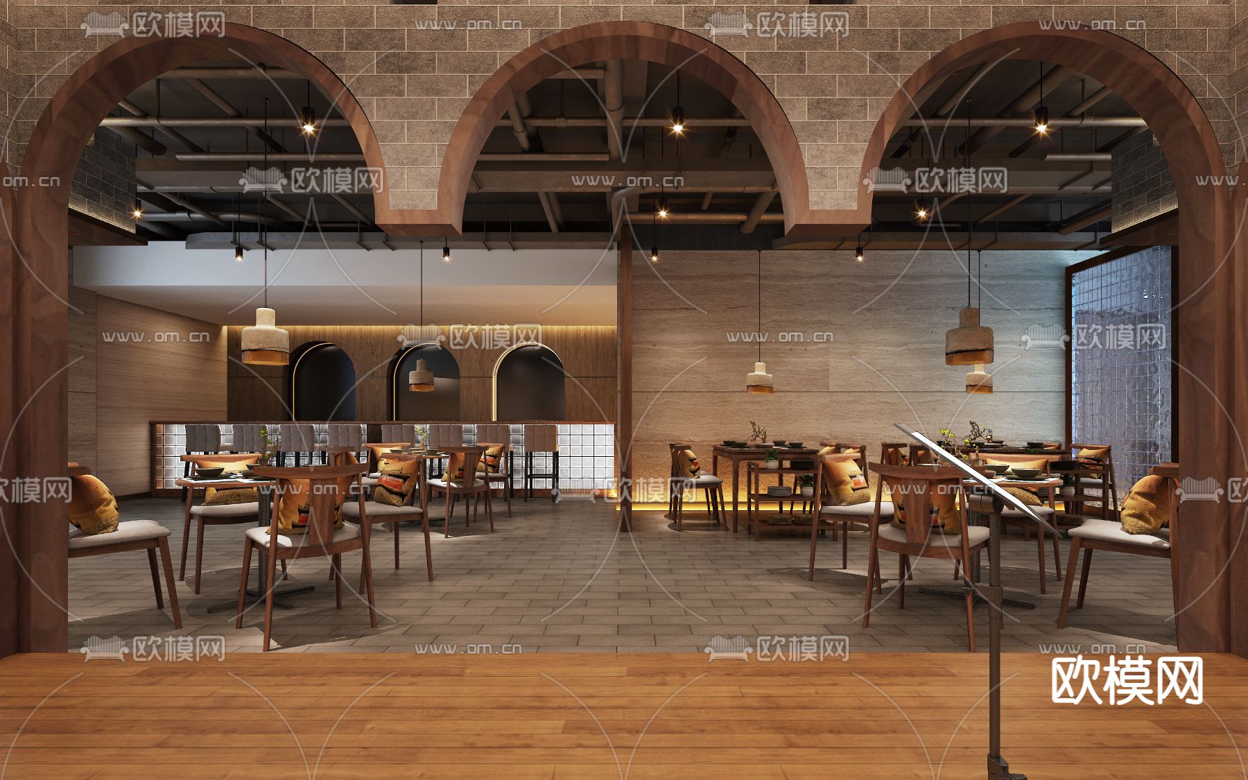 民俗音乐餐厅 餐吧3d模型