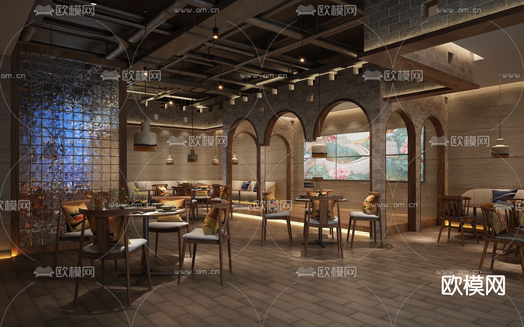 民俗音乐餐厅 餐吧3d模型