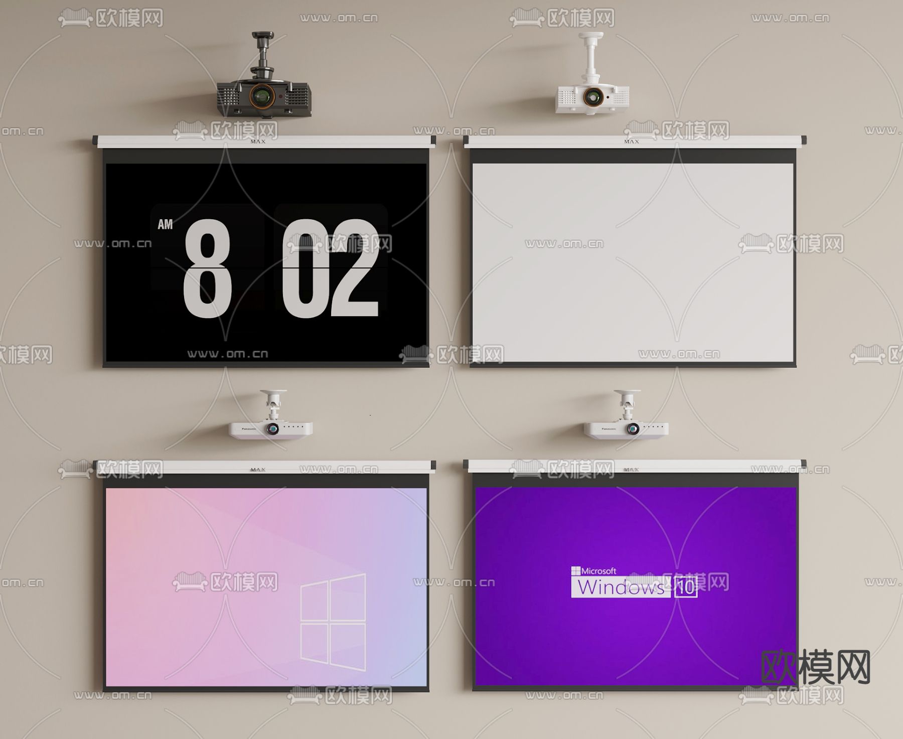 投影仪 投影幕布3d模型