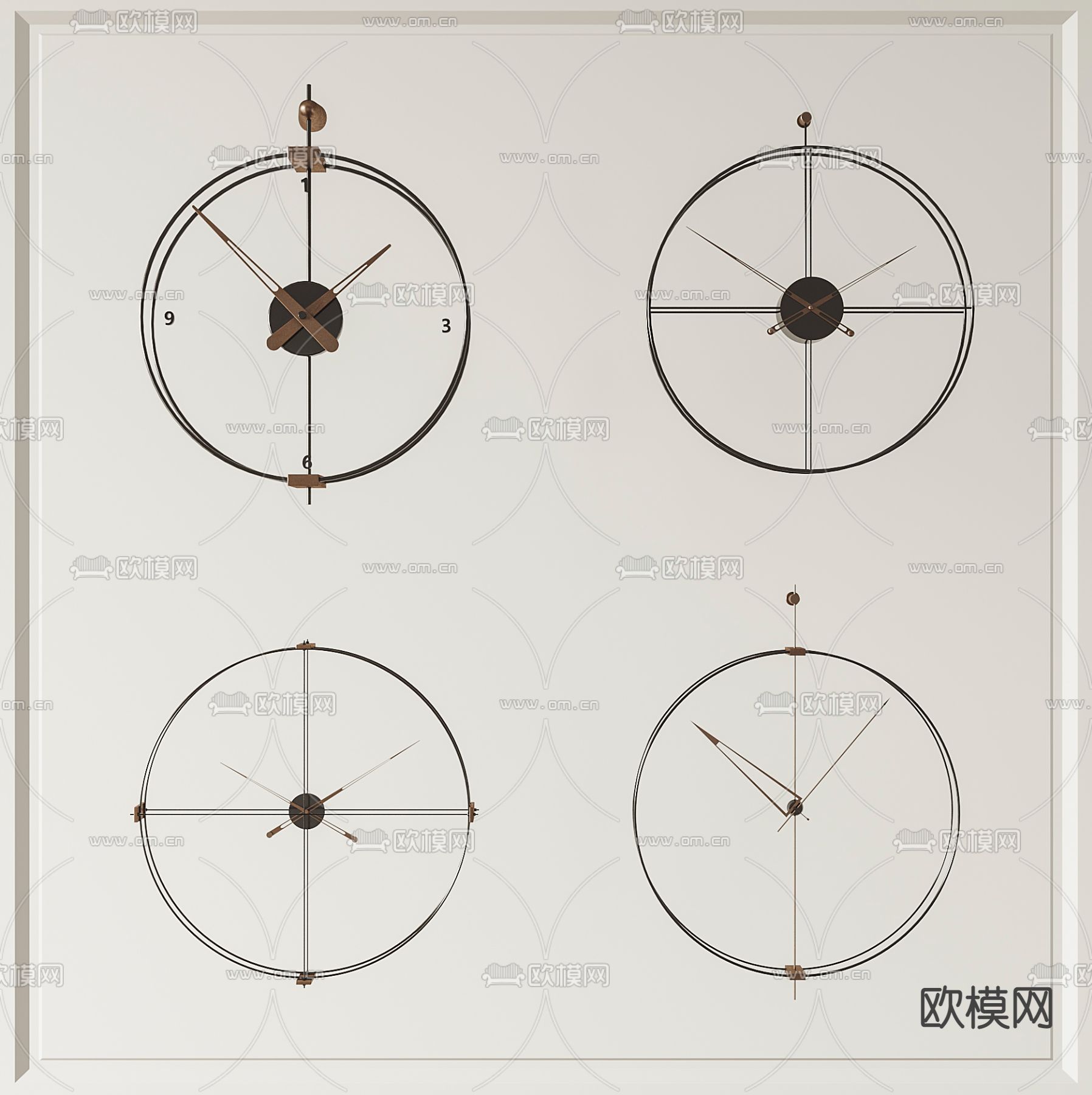 挂钟 钟表3d模型下载_ID12256522_3dmax免费模型-欧模网