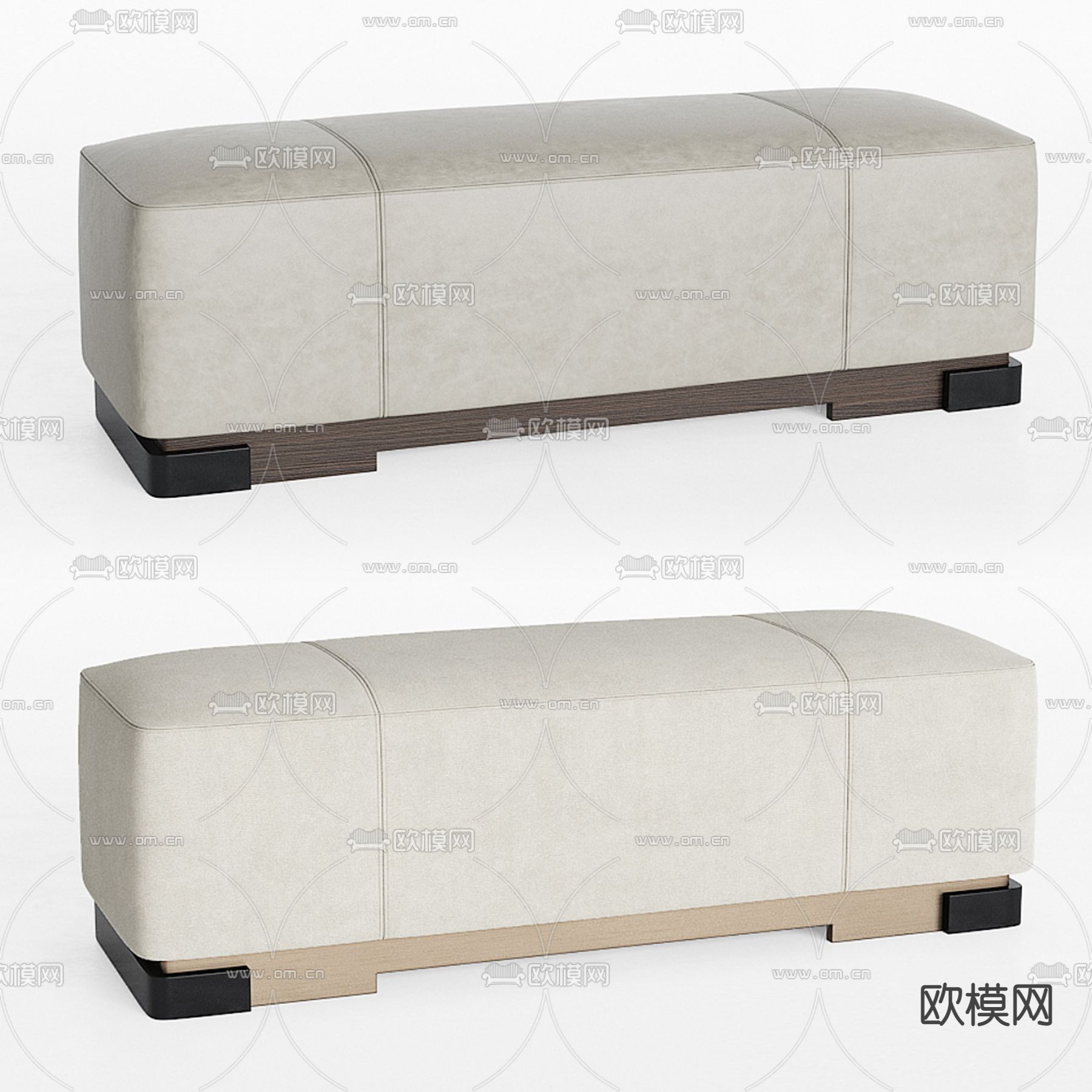 现代布艺床尾凳 脚踏3d模型下载