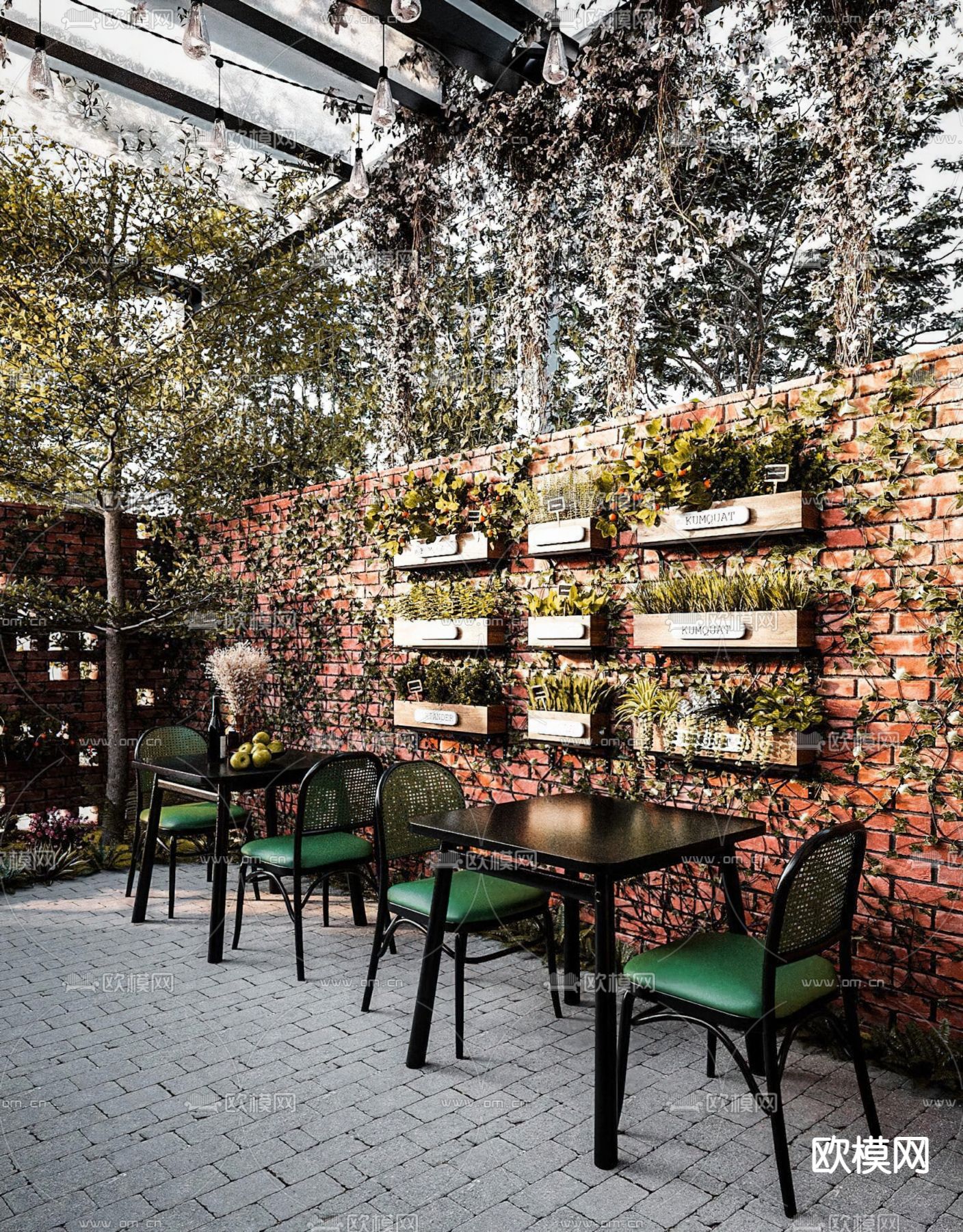 户外庭院 花园3d模型下载（渲染图5）