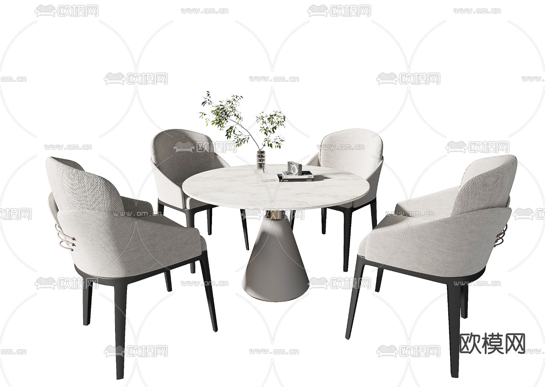 圆形休闲桌椅 洽谈桌椅3d模型下载