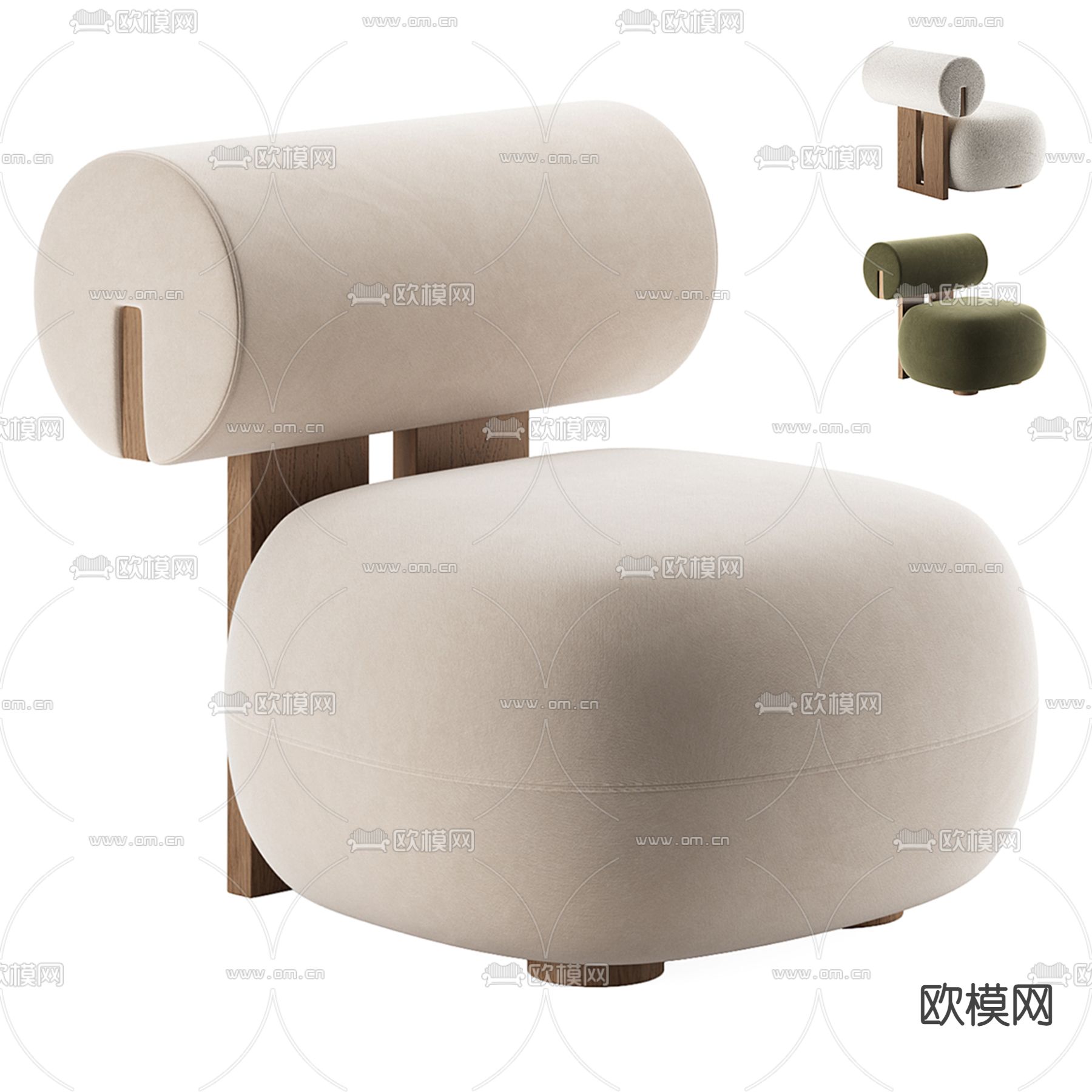 Norr11白色单人沙发3d模型