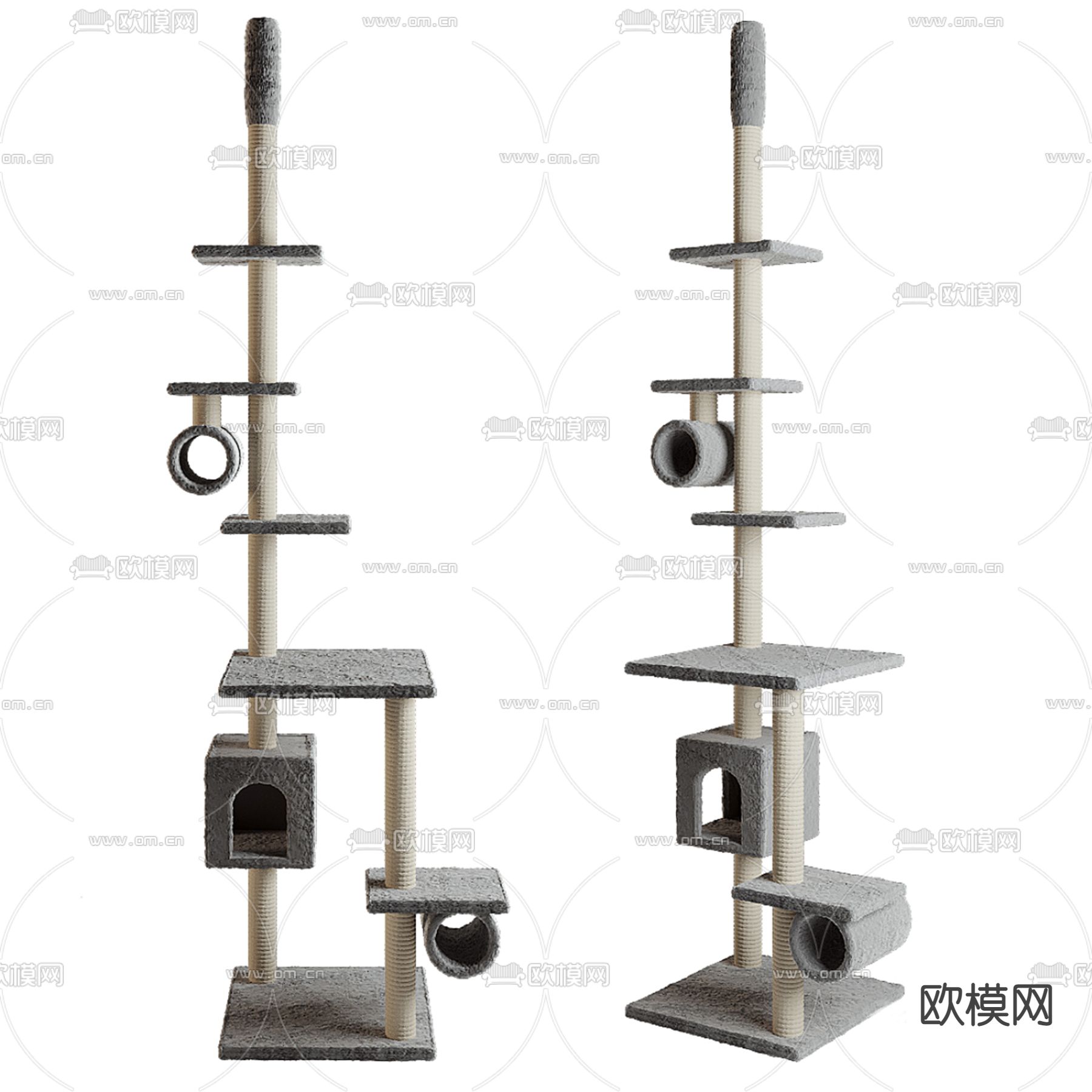 vidaXL猫屋 猫树 猫爬架3d模型下载