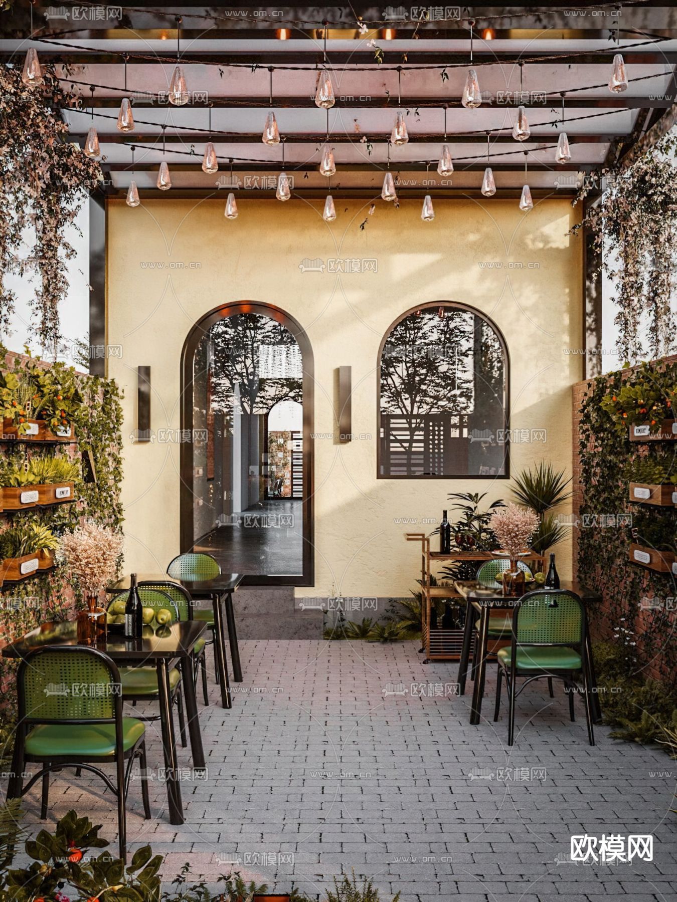 户外庭院 花园3d模型下载（渲染图1）