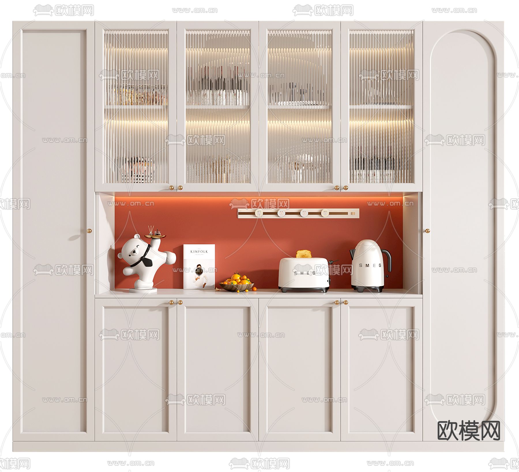 简欧酒柜3d模型下载