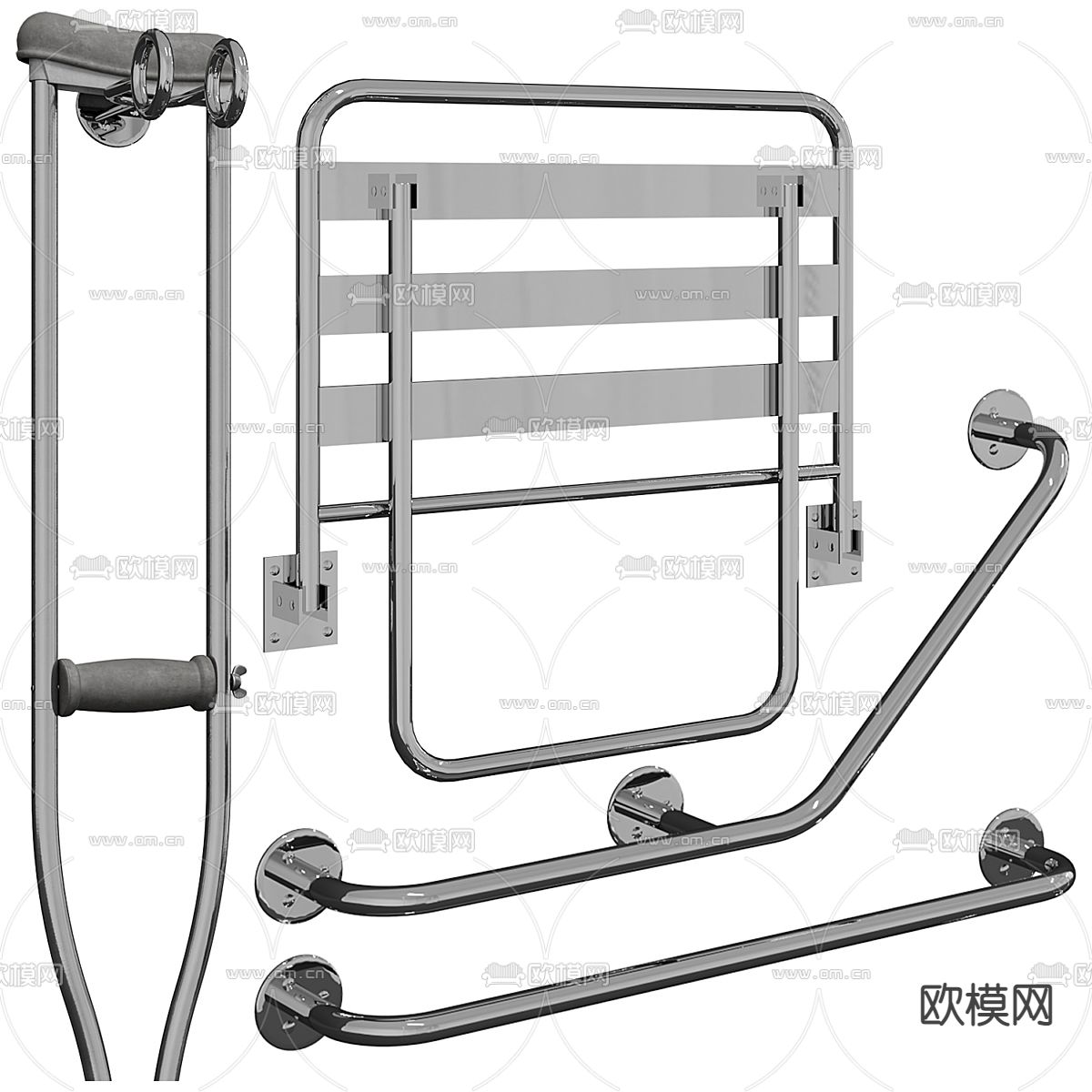 毛巾架 纸巾盒架 卫浴五金3d模型