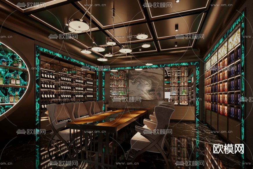 现代名酒名包展厅3d模型下载(渲染图2)