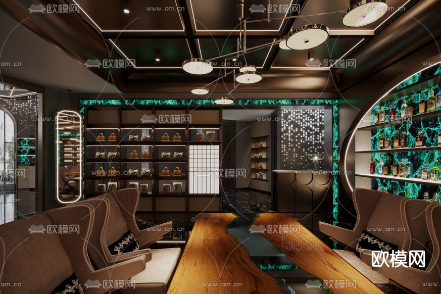 现代名酒名包展厅3d模型下载(渲染图3)