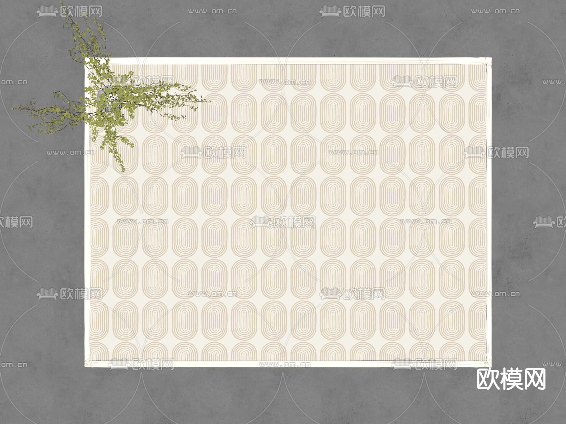 地毯 长形地毯 几何地毯su模型下载（渲染图1）