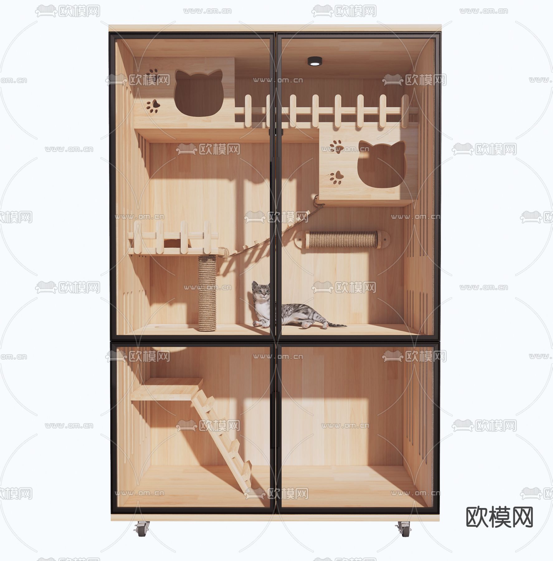 现代猫笼 猫屋su模型下载（渲染图1）
