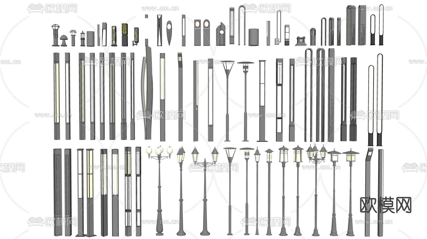 现代景观灯 草坪灯su模型下载（渲染图2）