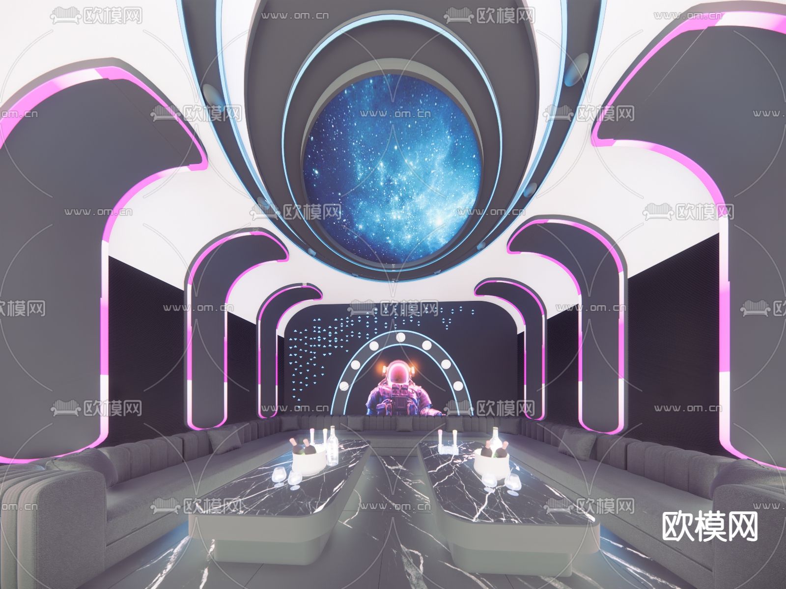 现代KTV 包厢 包房su模型下载（渲染图2）