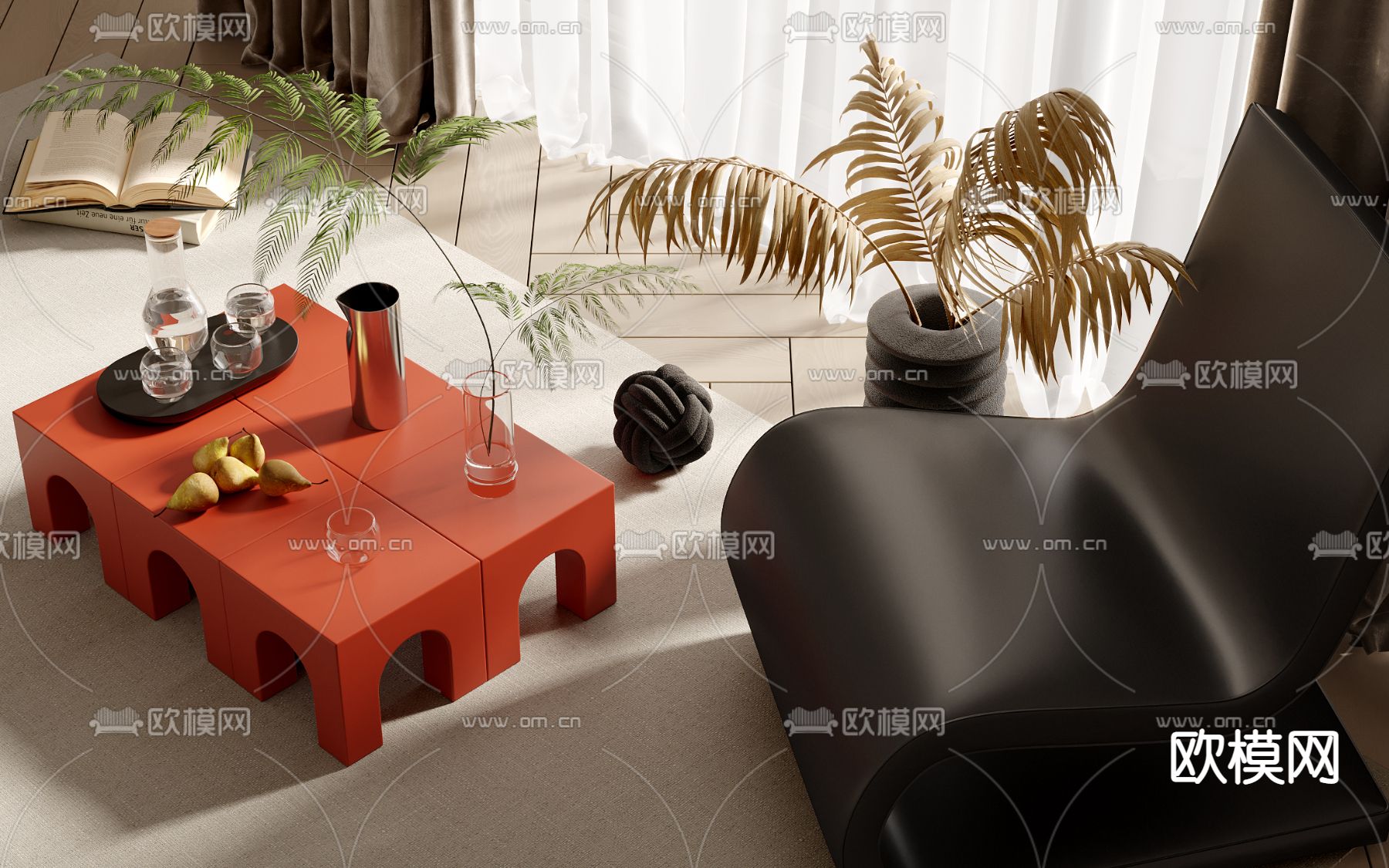 孟菲斯风茶几3d模型下载