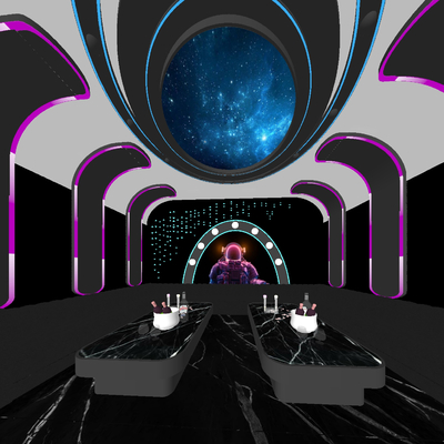  现代KTV 包厢 包房su模型 