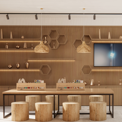  现代DIY手工培训中心su模型 