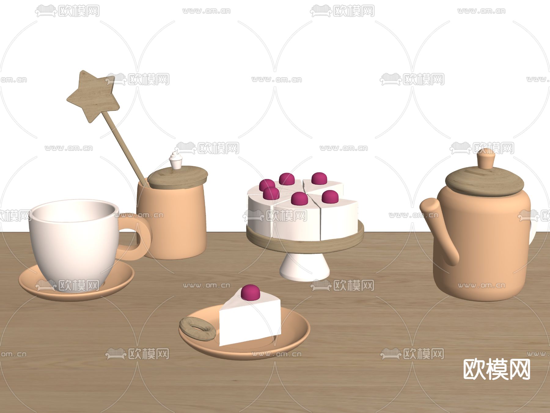 现代儿童玩具 过家家玩具su模型下载（渲染图2）