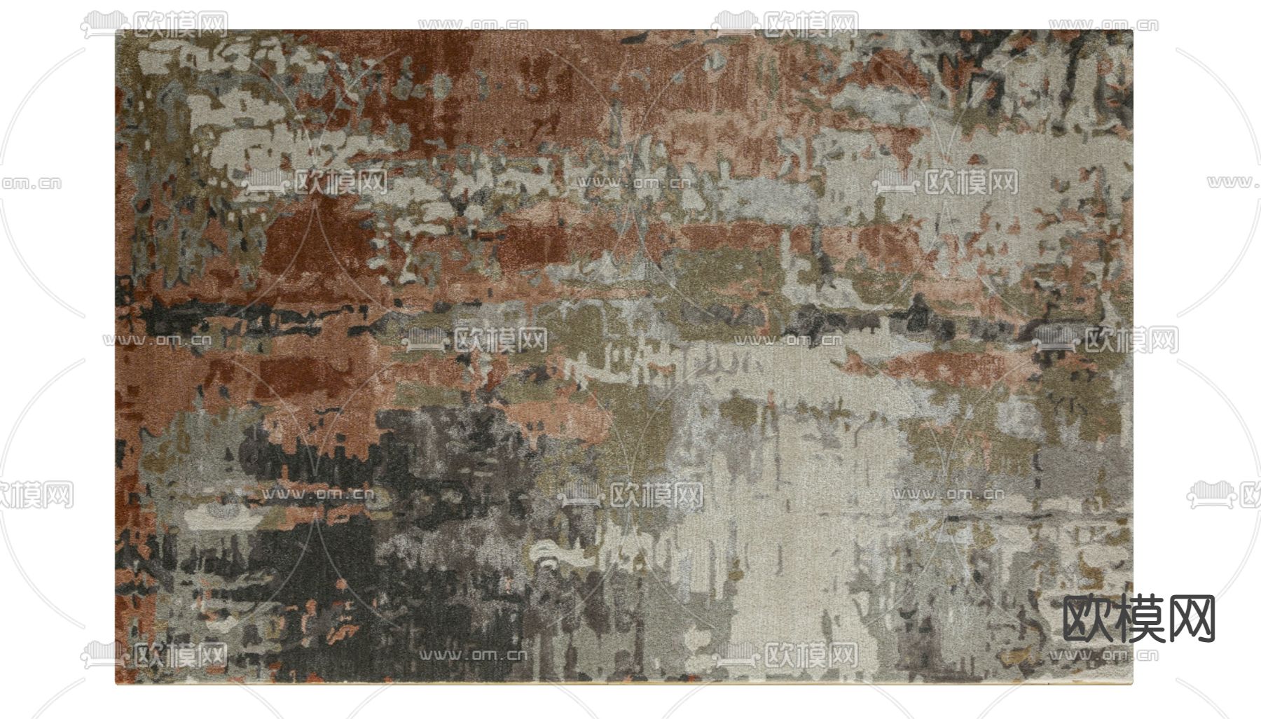 侘寂风布艺地毯 艺术地毯su模型