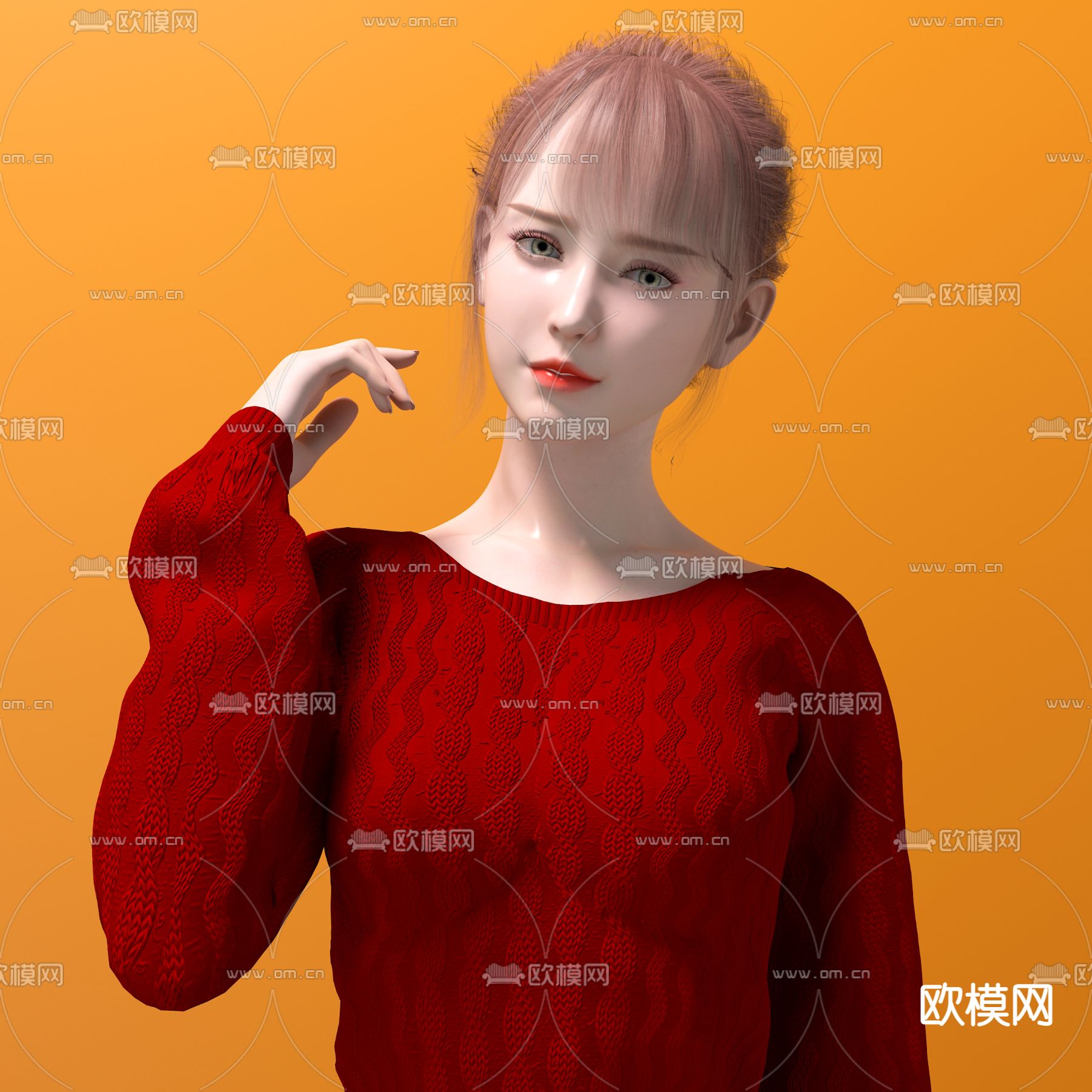 人物 美女3d模型下载（渲染图2）