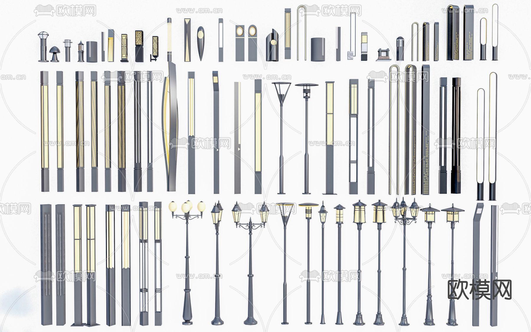 现代景观灯 草坪灯su模型下载（渲染图1）