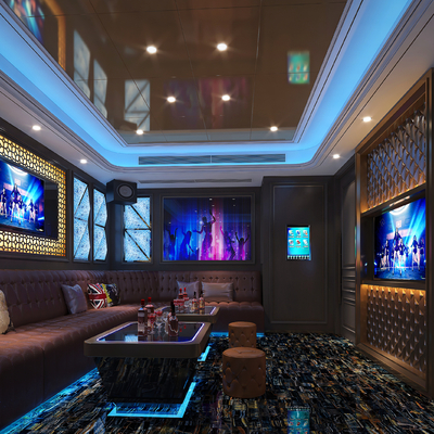  现代ktv包厢su模型 