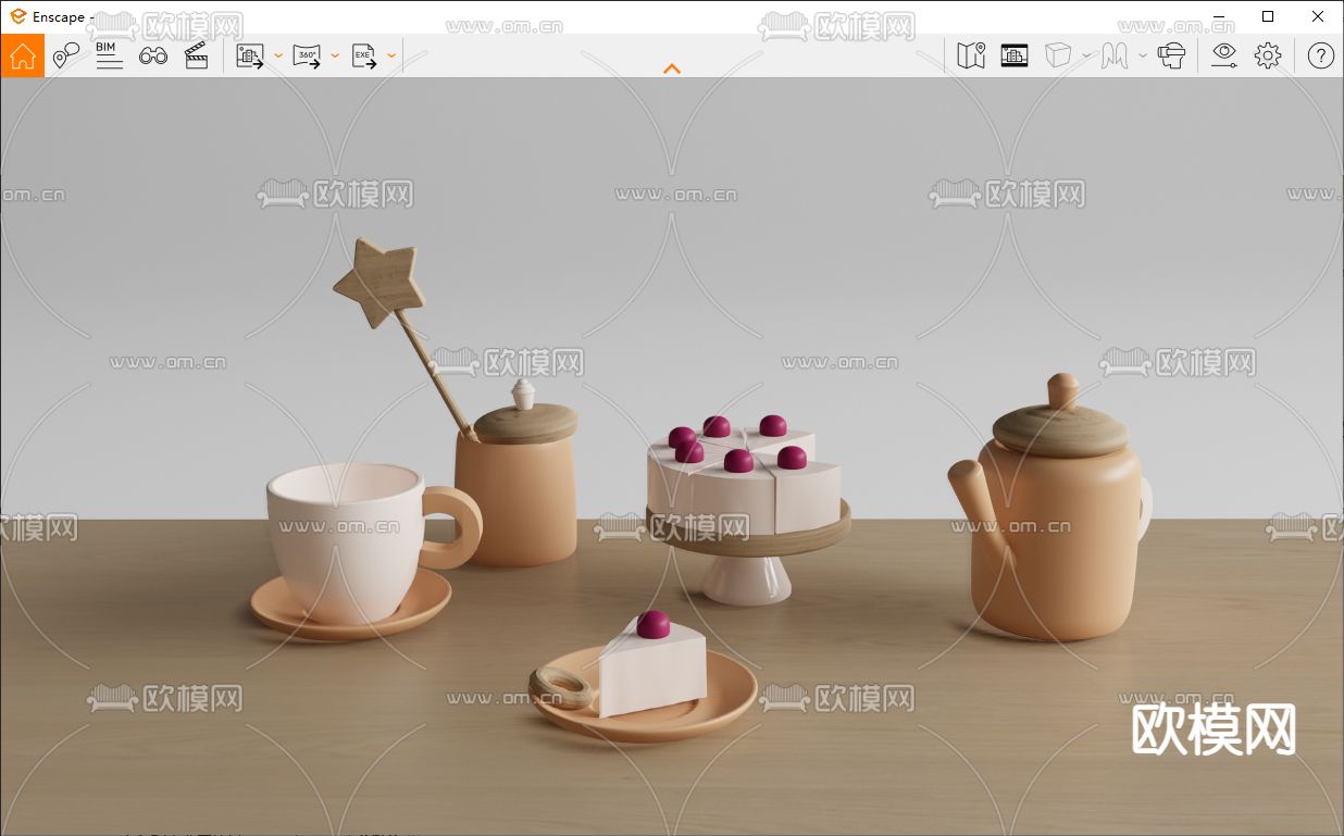 现代儿童玩具 过家家玩具su模型下载（渲染图3）