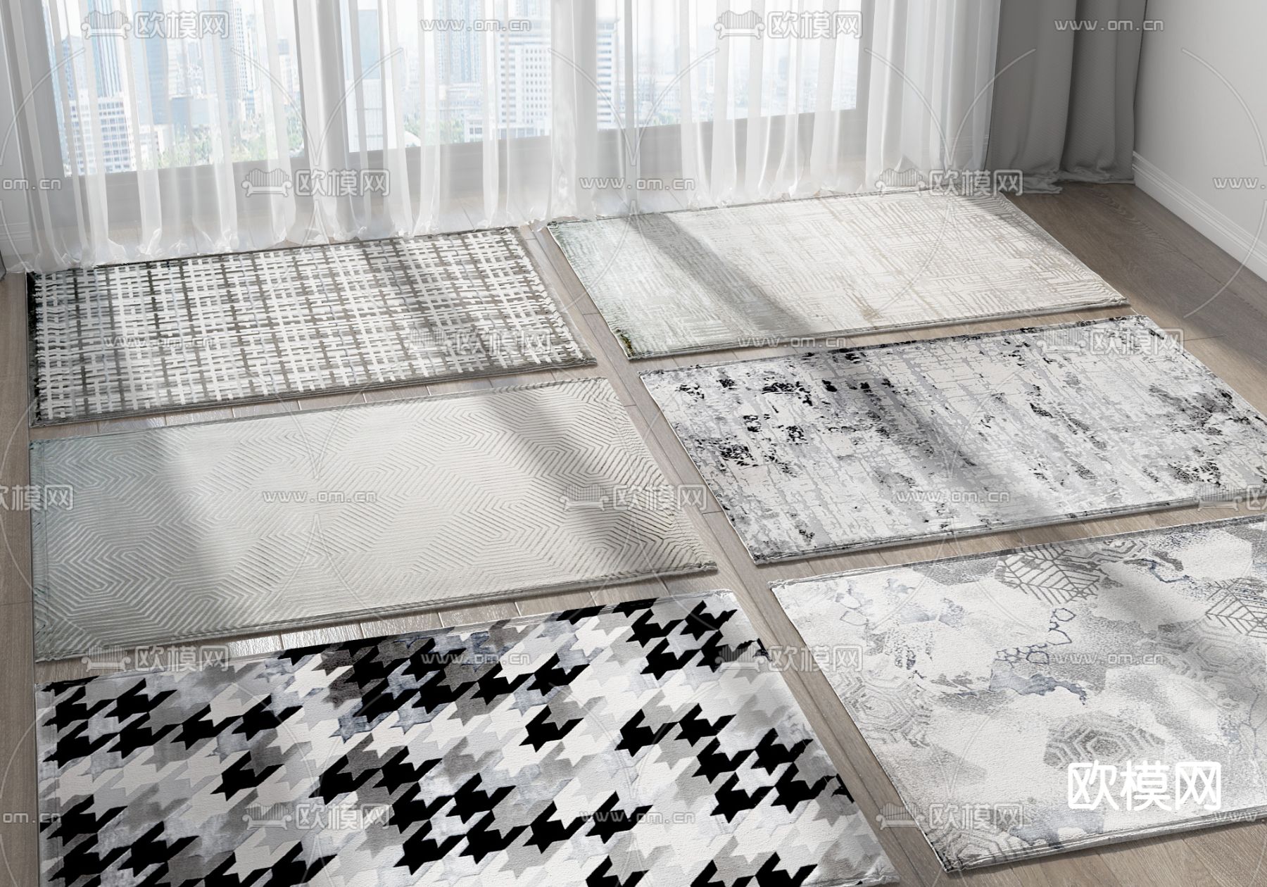 抽象纹地毯 方毯3d模型下载
