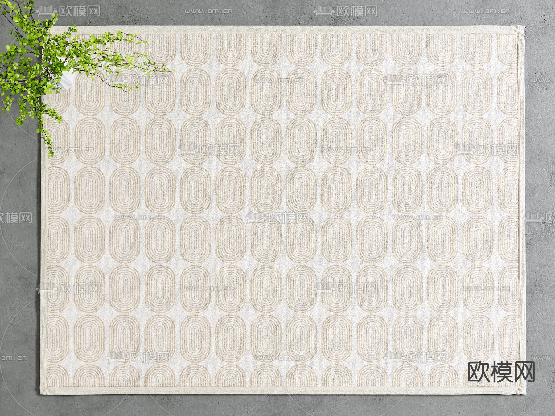 地毯 长形地毯 几何地毯su模型下载（渲染图2）