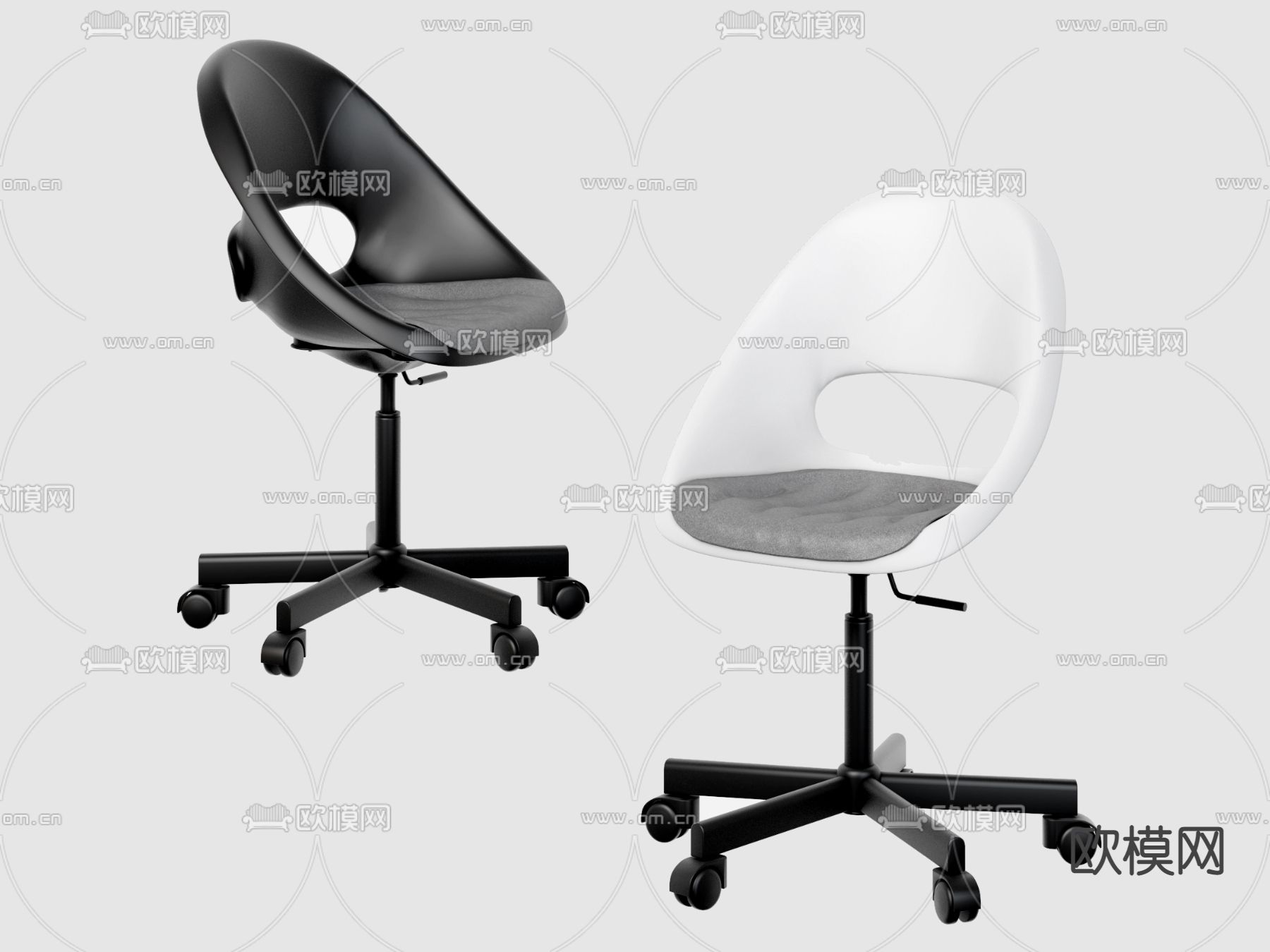 现代蛋壳办公椅 单椅su模型下载（渲染图1）