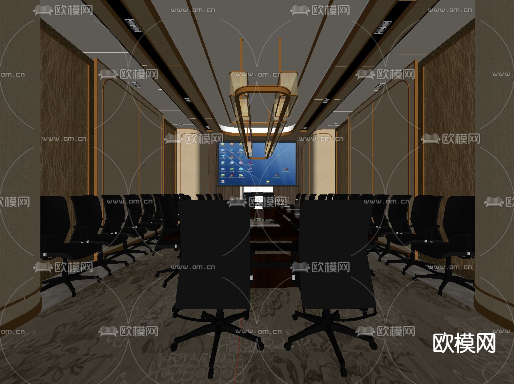 轻奢会议室su模型下载（渲染图2）