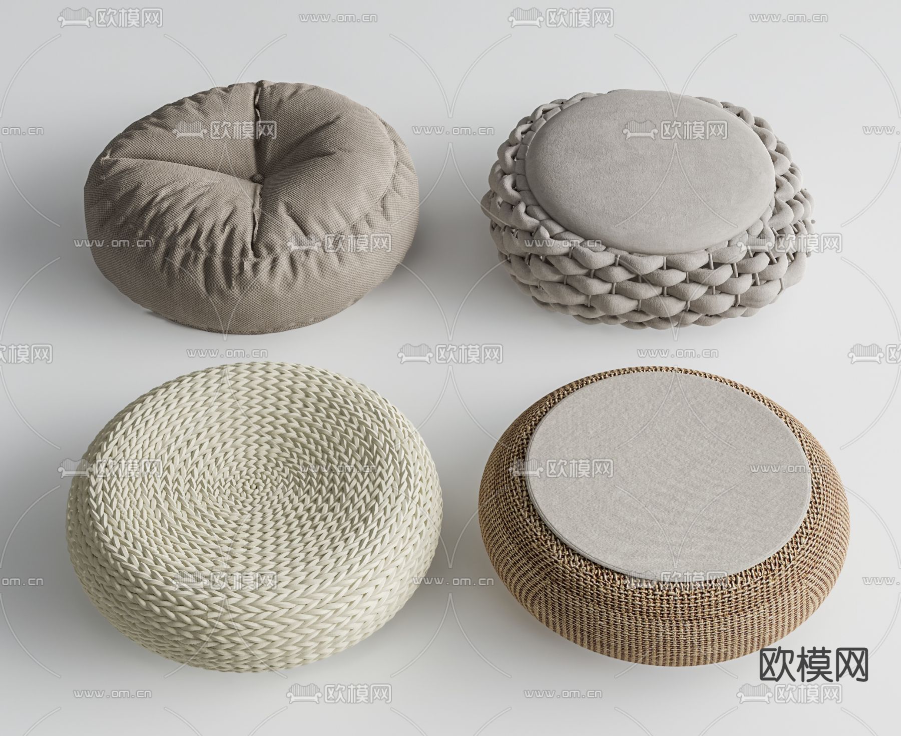 日式榻榻米蒲团 坐垫su模型下载（渲染图1）